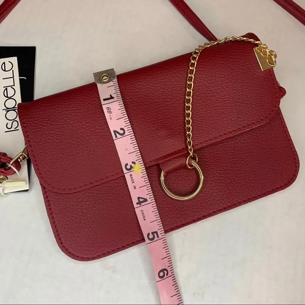 Isabelle Wine Vegan Leather Crossbody Wallet